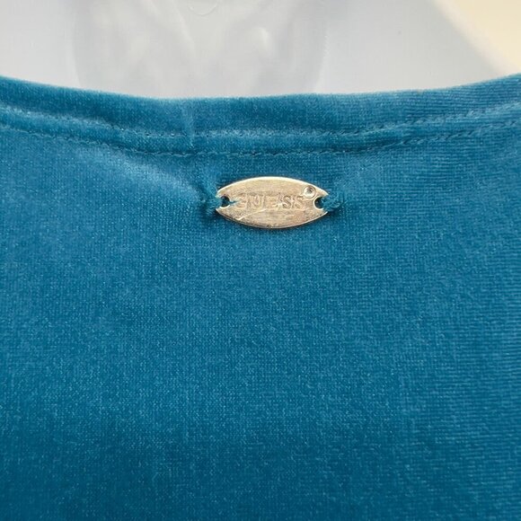 GUESS Niara Velvet  Atomic Blue Bodysuit NWT - Picture 5 of 10